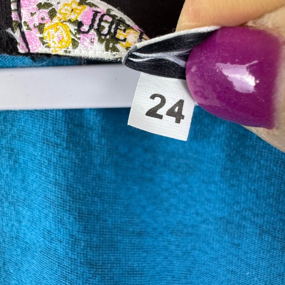 JOE BROWNS Deep Turquoise Blue & Faux Lace Pattern Tunic / Size 24 - Picture 11 of 11